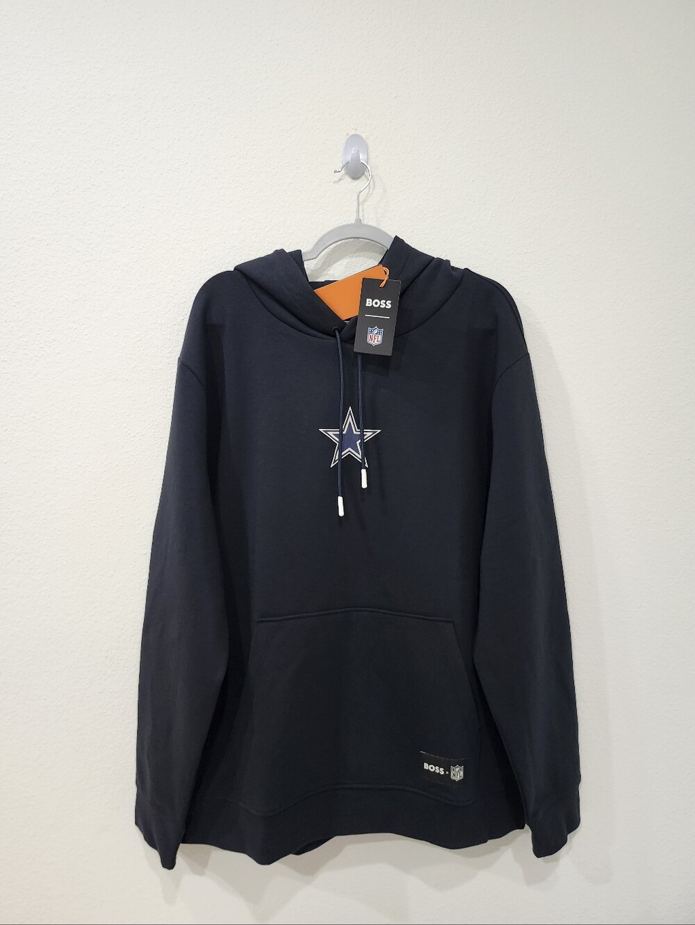 BOSS X NFL Sport Interlock Hoodie Dallas Cowboys SweatshIrt Athletic Fit Sz XXL